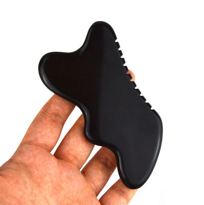 Strumento di massaggio naturale di pietra nera Gua Sha per il piede collo schiena massaggio facciale professionale e durevole