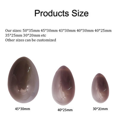Yoni Egg Set Curative Polished Grey Agate Egg Kaigl Vagina Dumbbell Yoni Massage Stones 3 dimensioni per il benessere intimo