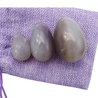 Yoni Egg Set Curative Polished Grey Agate Egg Kaigl Vagina Dumbbell Yoni Massage Stones 3 dimensioni per il benessere intimo