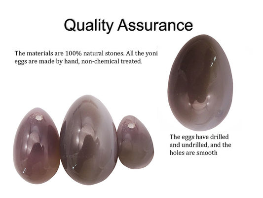 Yoni Egg Set Curative Polished Grey Agate Egg Kaigl Vagina Dumbbell Yoni Massage Stones 3 dimensioni per il benessere intimo