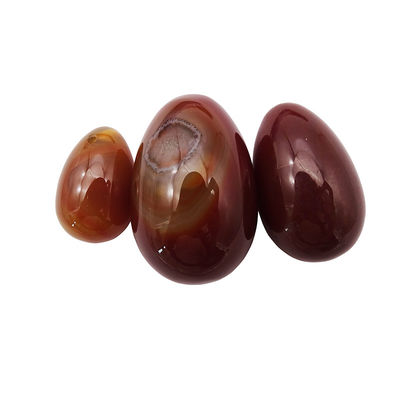 Caratteristica regionale Uova Yoni Agata rossa Gemma naturale Uova di giada Per le donne Esercizio di Kegel