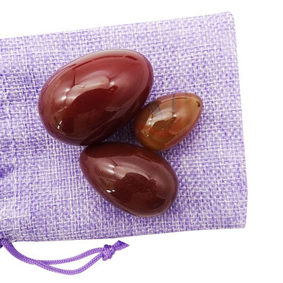 Caratteristica regionale Uova Yoni Agata rossa Gemma naturale Uova di giada Per le donne Esercizio di Kegel