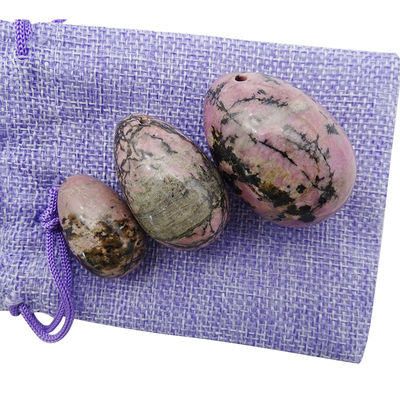 Esercizi di Kegel Pietre preziose Giada calda Rhodonite Pietra di palma Yoni Uova per donne Allenamento muscolare pelvico in 3 dimensioni