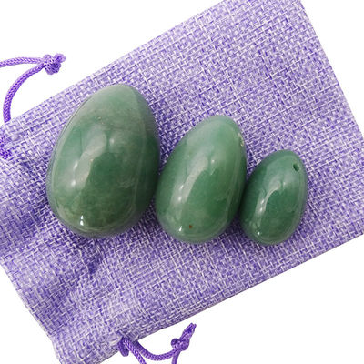 Salute delle donne Uova di giada naturale di avventurina verde per il pavimento pelvico e per il rafforzamento vaginale
