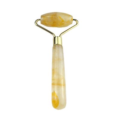 Strumenti per il massaggio del viso Roller naturale giallo citrino per il viso Massaggiatore 100% giada naturale per massaggi muscolari Prodotti per la cura della pelle