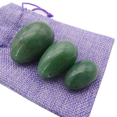 Salute delle donne Uova di giada naturale di avventurina verde per il pavimento pelvico e per il rafforzamento vaginale