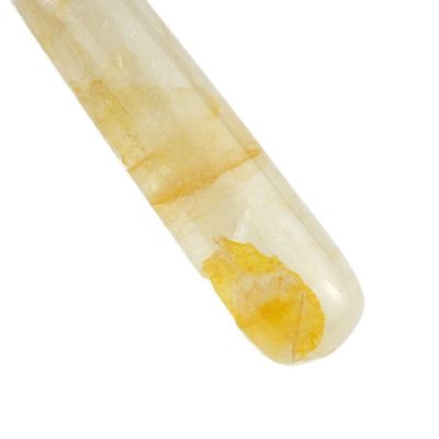 Strumenti per il massaggio del viso Roller naturale giallo citrino per il viso Massaggiatore 100% giada naturale per massaggi muscolari Prodotti per la cura della pelle