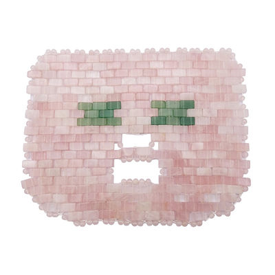 Area di massaggio degli occhi 7,4 * 9,25 pollici Rose Quartz Giada Maschera Maschera naturale di pietra Mascherino per il viso per il sonno