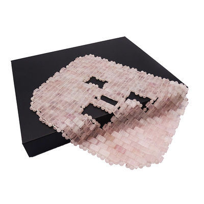 Area di massaggio degli occhi 7,4 * 9,25 pollici Rose Quartz Giada Maschera Maschera naturale di pietra Mascherino per il viso per il sonno