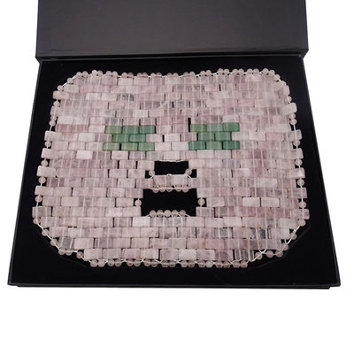 Area di massaggio degli occhi 7,4 * 9,25 pollici Rose Quartz Giada Maschera Maschera naturale di pietra Mascherino per il viso per il sonno