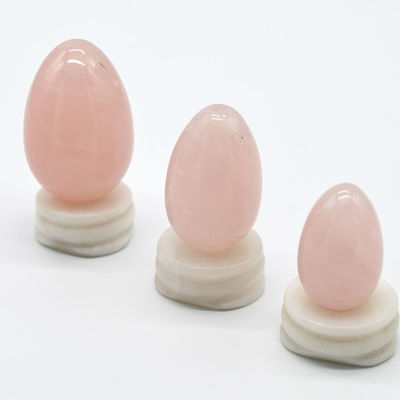 Uova rosa lucidate Yoni Quartz Uova di gemme naturali per attrezzature sportive
