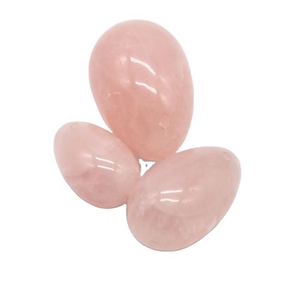 Uova rosa lucidate Yoni Quartz Uova di gemme naturali per attrezzature sportive
