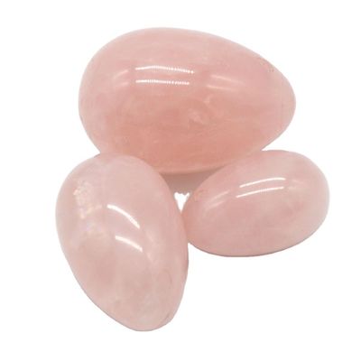 Uova rosa lucidate Yoni Quartz Uova di gemme naturali per attrezzature sportive