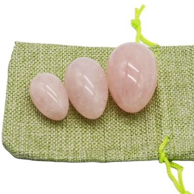 Uova rosa lucidate Yoni Quartz Uova di gemme naturali per attrezzature sportive