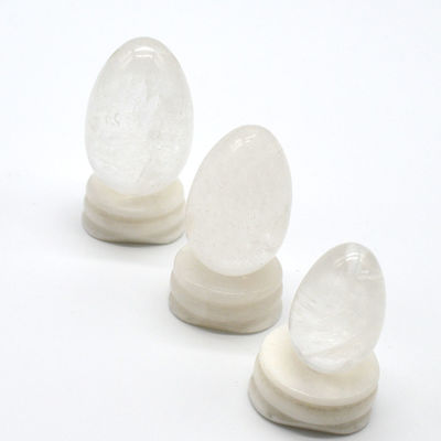 Crystal Clear Rock Quartz Yoni Uova Tecnica lucidata OEM Accepted Natural Gemstone Chakra Healing Lapidary