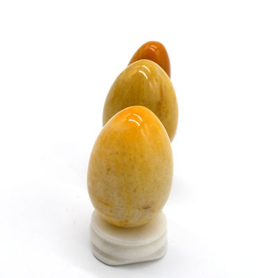 Stretto vaginale con uova di giada gialle naturali Strumento per esercizi di Kegel 45*30/40x30/x20mm