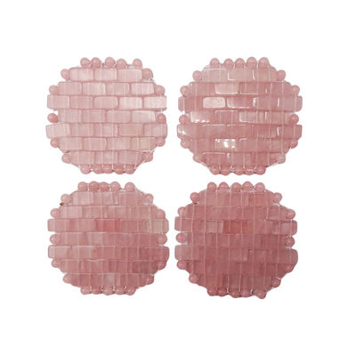 Maschera per il viso 100% rosa quarzo naturale Mini occhiali per trattamenti facciali Occhi gonfi Mal di testa emicranie Occhi/maschera per il viso addormentati