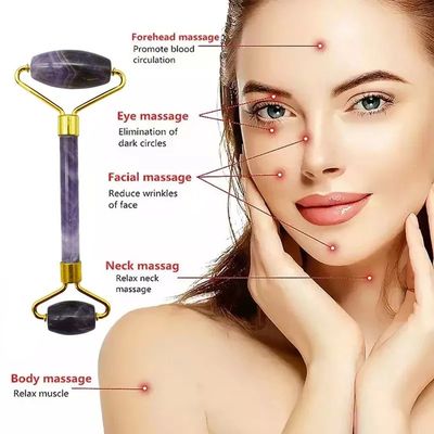 Ametisto Giada Roller Guasha Faccia Strumenti per la cura della pelle Piccolo Occhio Roller per gli occhi Faccia Gua Sha massaggiatore per le donne Roller Faciale auto-cura Regali