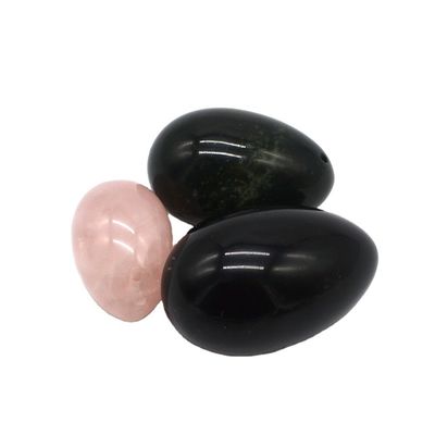 Caratteristica regionale Nefrite di ossidiana scolpita Rosa quarzo Uova di giada naturale Uova Yoni lucidate Gemstone