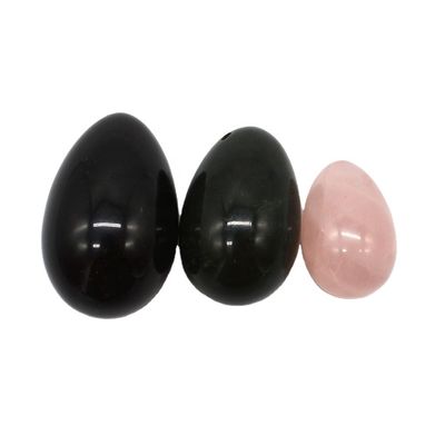 Caratteristica regionale Nefrite di ossidiana scolpita Rosa quarzo Uova di giada naturale Uova Yoni lucidate Gemstone