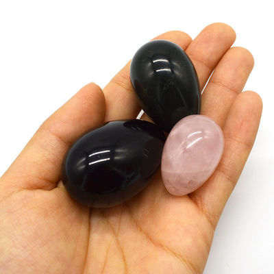 Caratteristica regionale Nefrite di ossidiana scolpita Rosa quarzo Uova di giada naturale Uova Yoni lucidate Gemstone