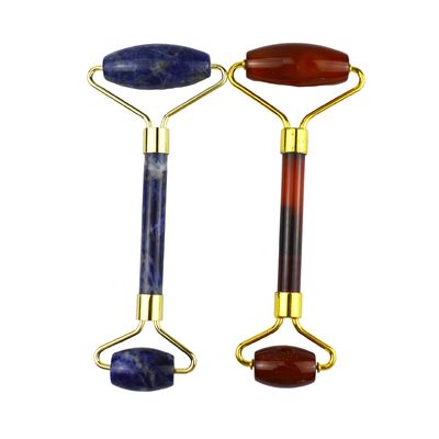 Massaggio Faciale Prodotto di Bellezza Massaggiatore Occhi Testa Blu Sodalite Facial Roller Giada Gua Sha Strumento Per la Cura della Pelle Con Logo Personalizzato