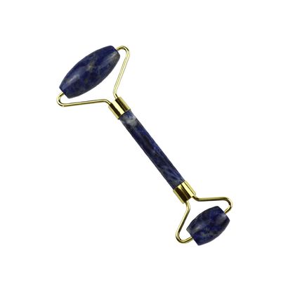 Massaggio Faciale Prodotto di Bellezza Massaggiatore Occhi Testa Blu Sodalite Facial Roller Giada Gua Sha Strumento Per la Cura della Pelle Con Logo Personalizzato