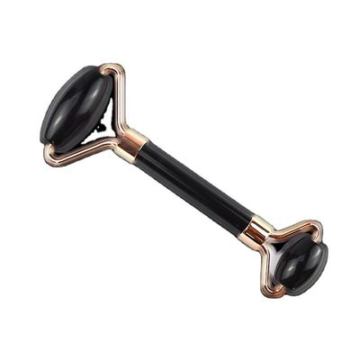 Roller di ossidiana nera naturale Guasha massaggio facciale Gua Sha Roller per viso collo e occhi Classic Jade Roller Accessibile