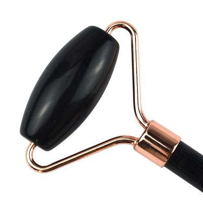 Roller di ossidiana nera naturale Guasha massaggio facciale Gua Sha Roller per viso collo e occhi Classic Jade Roller Accessibile