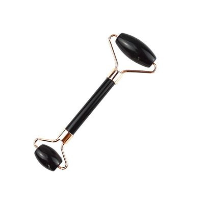 Roller di ossidiana nera naturale Guasha massaggio facciale Gua Sha Roller per viso collo e occhi Classic Jade Roller Accessibile