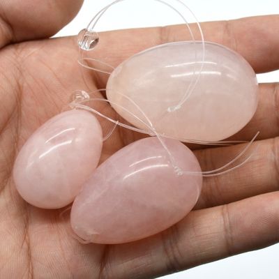 Tecnica lucidata Uova Yoni per esercizi di Kegel Rose Quartz Giada Pietre a forma di uovo