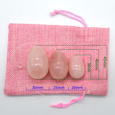 Tecnica lucidata Uova Yoni per esercizi di Kegel Rose Quartz Giada Pietre a forma di uovo
