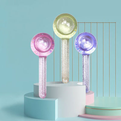 Strumento anti-invecchiamento per massaggiare il viso Giochi di ghiaccio Glitter per raffreddare il viso collo e occhi Stringere la pelle vetro borosilicato