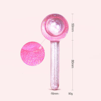 Strumento anti-invecchiamento per massaggiare il viso Giochi di ghiaccio Glitter per raffreddare il viso collo e occhi Stringere la pelle vetro borosilicato