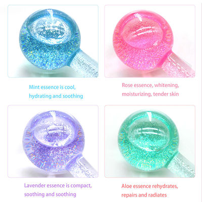 Strumento anti-invecchiamento per massaggiare il viso Giochi di ghiaccio Glitter per raffreddare il viso collo e occhi Stringere la pelle vetro borosilicato