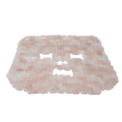 Maschera per il viso lucidata Maschera per il sonno in gioiello naturale Giada Maschera per il sonno rosa Quarzo Occhio Anti-invecchiamento Caldo o freddo Utilizzando la pietra