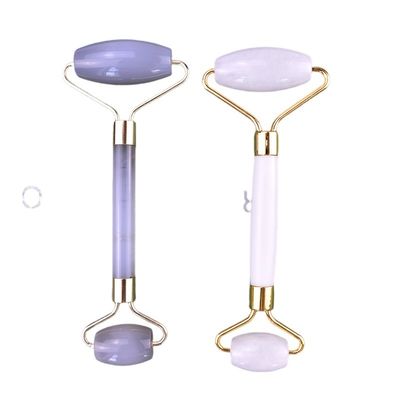 Agate naturale Facial Jade Roller Gua Sha Massaggiatore per la pelle del viso Strumenti di bellezza anti-invecchiamento Funzione Massaggio muscolare