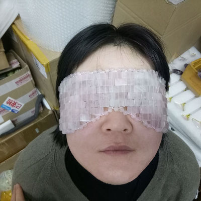 OEM Accepted Pink Rose Quartz Eye Mask Natural Gemstone Jade Sleep Mask per Anti-Aging Caldo o Freddo nel 2024