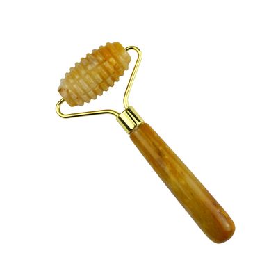 Massaggiatore Faciale Giallo Giada Custom Gemstone Giada Roller per il Massaggio del Volto e del collo