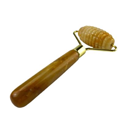 Massaggiatore Faciale Giallo Giada Custom Gemstone Giada Roller per il Massaggio del Volto e del collo