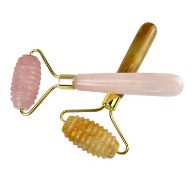 Massaggiatore Faciale Giallo Giada Custom Gemstone Giada Roller per il Massaggio del Volto e del collo