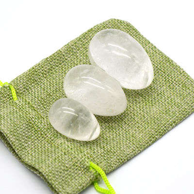Tecnico lucido cristallo chiaro Quarzo Yoni Uova Bianco Sacro Gemstone Uova di Kegel per migliorare la salute pelvica