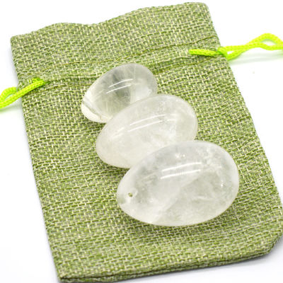 Tecnico lucido cristallo chiaro Quarzo Yoni Uova Bianco Sacro Gemstone Uova di Kegel per migliorare la salute pelvica