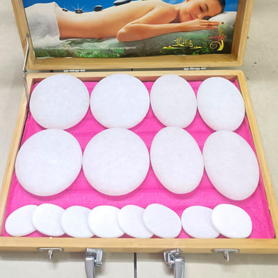 Funzione musicale 16pcs Giada Bianca Pietra Energetica Massaggio di Bellezza riscaldatore Spa Massaggio con olio essenziale per la cura della salute personale