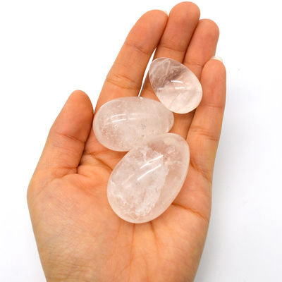 Tecnico lucido cristallo chiaro Quarzo Yoni Uova Bianco Sacro Gemstone Uova di Kegel per migliorare la salute pelvica