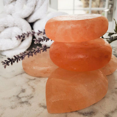 250g Sapone naturale di sale di rosa dell'Himalaya per saloni di bellezza Olio essenziale SPA Massaggio a mano Raschiatura Caldo Caldo Compressione di pietra