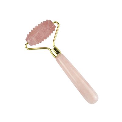 Strumento di massaggio facciale 100% Quarzo Rosa Naturale Gua Sha Jade Roller per la cura della pelle e massaggi