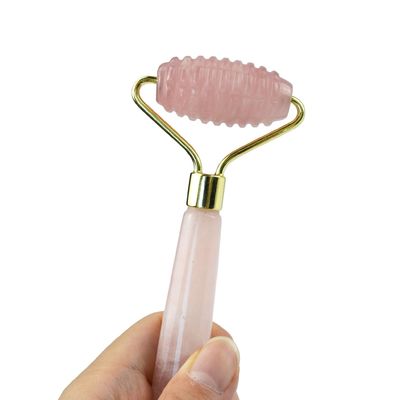Massaggiatore Faciale Roller di Giada Rosa Quarzo Naturale 100% Cristallo per Massaggi Faciale e Occhi Prodotti di Bellezza
