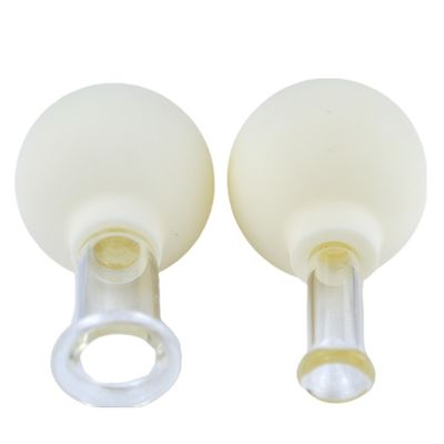 2023 Arrivi 2 pezzi di vetro silicone Cupping Set Massaggio vuoto suczione Cupping Cups per il viso da gomma e martello di massaggio