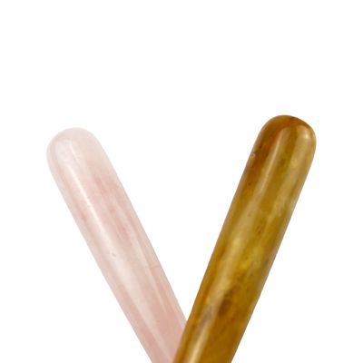 Massaggiatore Faciale Roller di Giada Rosa Quarzo Naturale 100% Cristallo per Massaggi Faciale e Occhi Prodotti di Bellezza